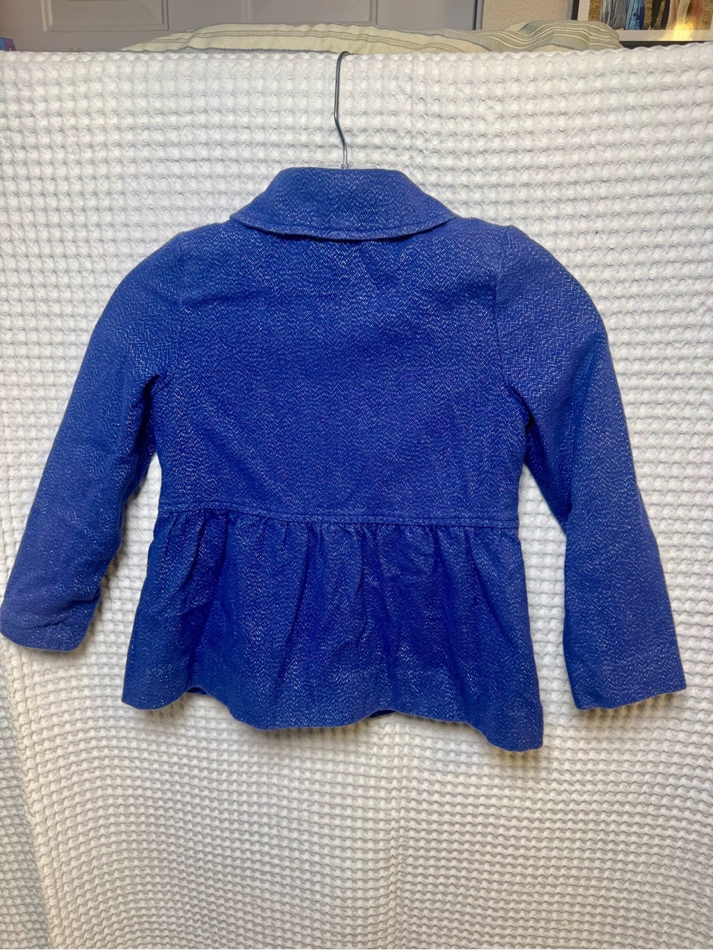 Gymboree Girls Metallic Shimmer Blue Dress Jacket Coat, Size Small 5-6 - Picture 2 of 5
